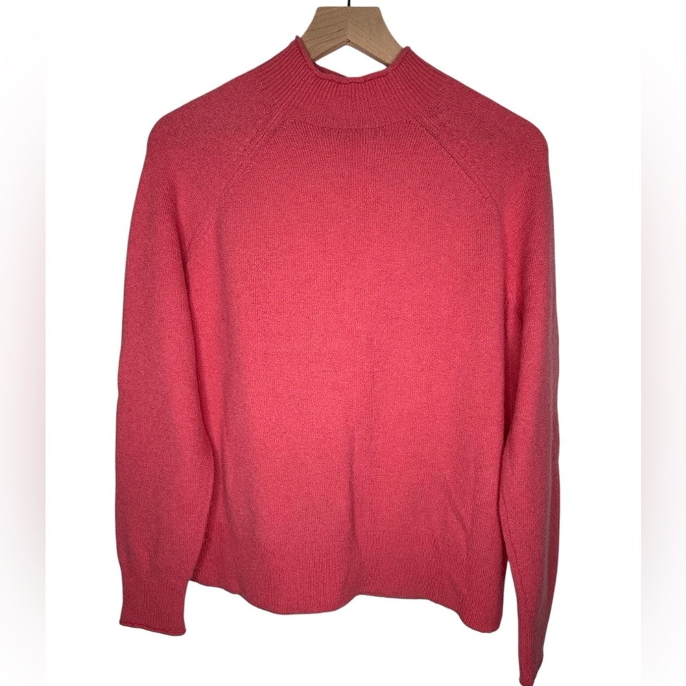 J.Crew Women's Merino Wool Alpaca Blend Pink Coral‎ Raglan Knit Sweater- Small